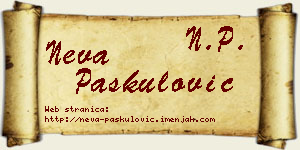 Neva Paskulović vizit kartica